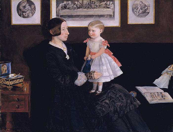 Sir John Everett Millais Mrs James Wyatt Jr and her Daughter Sarah oil painting picture